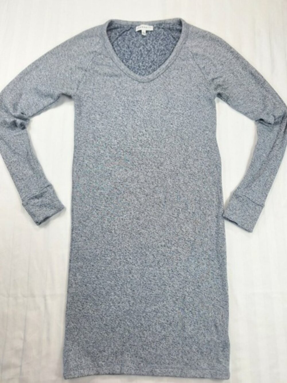 Community‎ Aritzia Blue Heathered V-Neck Raglan Long Sleeve Mini Knit Dress S